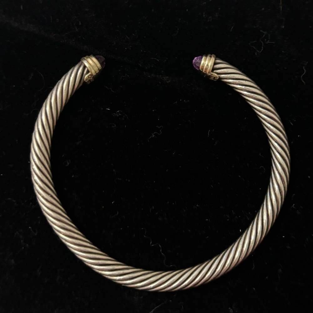 Genuine David Yurman bracelet. Amethyst. Gold detail. DY initial shown 3rd pic